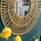 Vintiquewise Decorative Woven Paper Rope Round Shape Bamboo Wood Modern Hanging Wall Mirror QI004164 - alternate 5